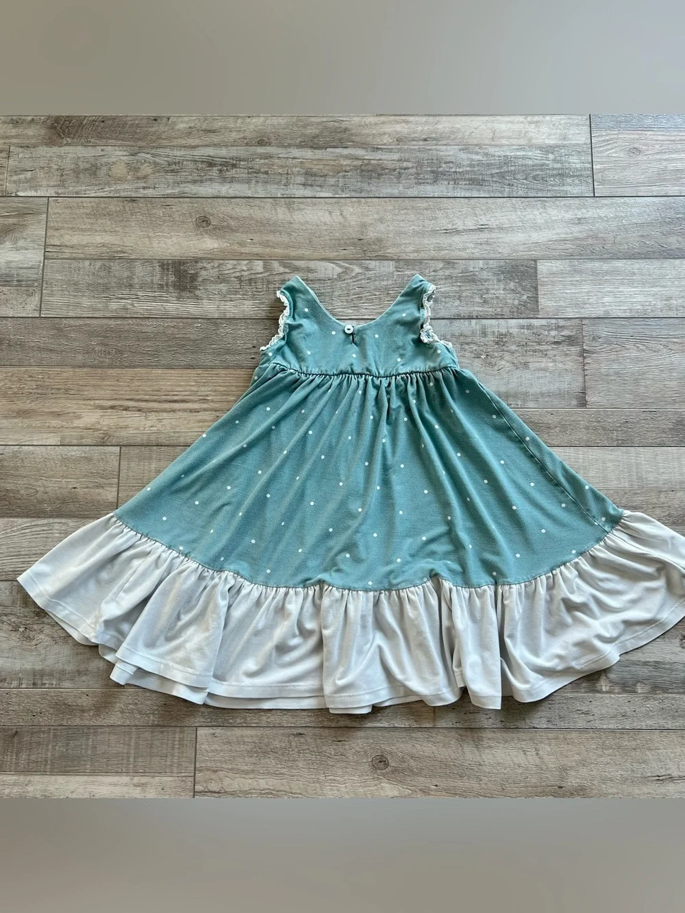 Well Dressed Wolf Teal Polka Dot Nightgown & Shorts with White Ruffle